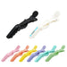 Anti-Slip Positioning Alligator Clip - An assortment of anti-slip positioning alligator clips in black, white, pink, peach, yellow, green, blue, and purple.