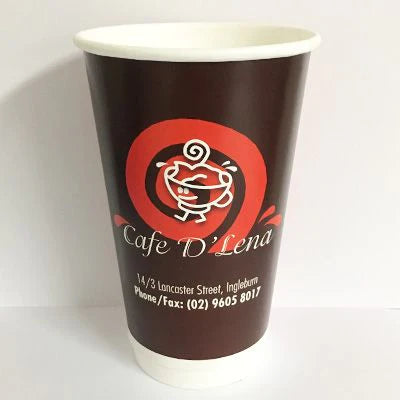 16oz (473ml) Double Wall Custom Coffee Cups With Lids - Custom Promotional Product