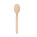 Pack of 100 Per Pack Disposable Wooden Cutlery - (Forks /Spoons/Knives/2 in 1 Spoon and fork)-(Big) - A wooden disposable spoon in a natural light brown colour, featuring a smooth finish and simple design.