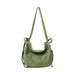 Convertible Lightweight Backpack Duffel Bag - A green convertible backpack duffel bag with a textured pattern and adjustable strap. It features a logo.