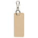 Resi Plus Rectangle Keychain - A rectangular keychain in a light beige colour with metal clip and keyring, featuring a simple, sleek design.