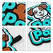 Custom Felt Hanging Tag - A custom felt hanging tag featuring a black, turquoise, and brown dog design on a soft felt background.