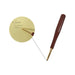 Commercial Baseball Bat Shape Pen - A baseball bat-shaped pen with a wooden finish and gold accents, displaying handwritten lines on a yellow background.