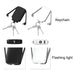 Mini Power Bank with Flashlight - A mini power bank in black and white, featuring a keychain and a built-in flashlight.