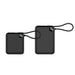 10000mAh Power Bank with Charging Cable - A black power bank with a charging cable, featuring two sizes and a small display on one.