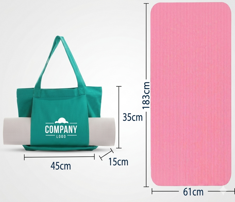 Premium Canvas Yoga Tote & Non-Slip Yoga Mat Set