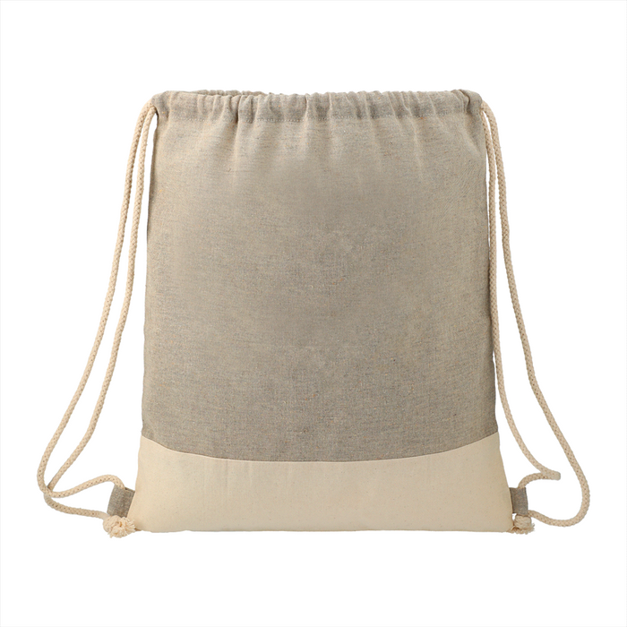 Split Recycled Cotton Drawstring Bag - Custom Promotional Product