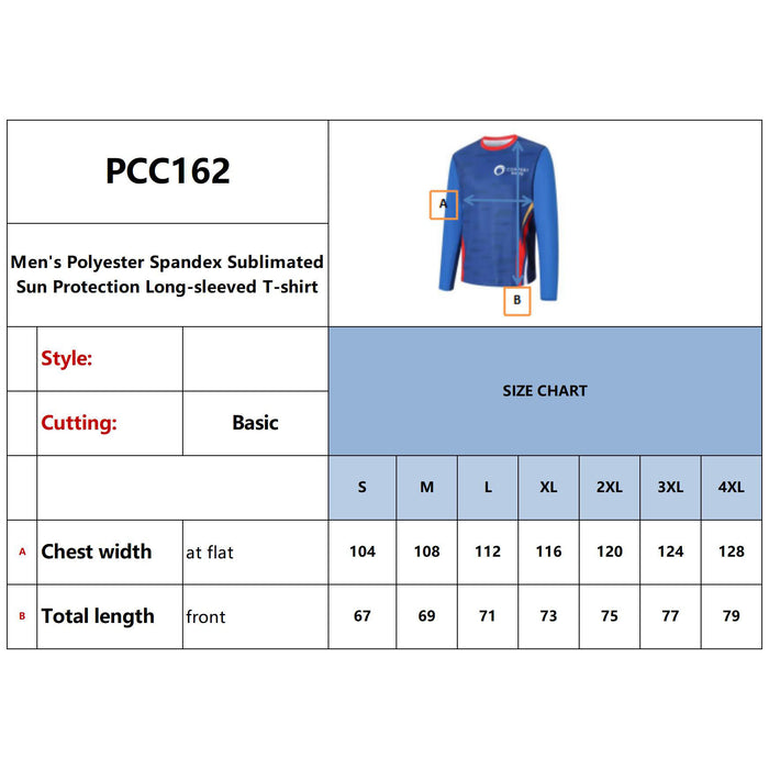 Men's Polyester Spandex Sublimated Sun Protection Long-sleeved T-shirt - Custom Promotional Product