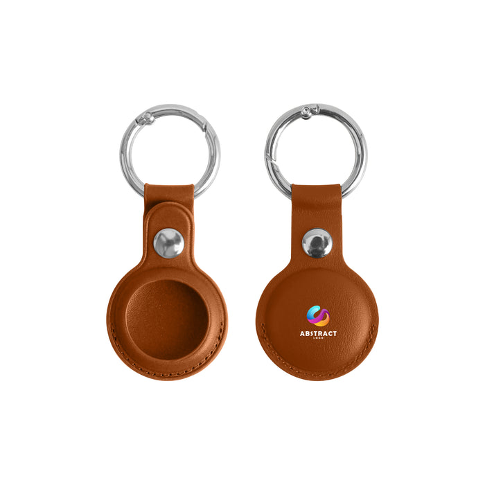 PU Leather AirTag Holder with Keyring - Custom Promotional Product