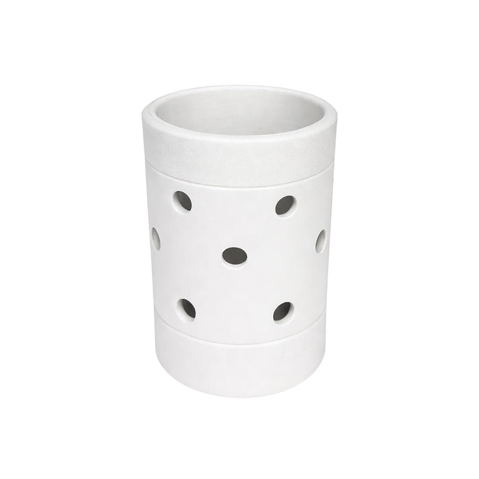 EVA Holes Stubby Holder - A drink bottle holder in white with multiple holes for airflow and a simple cylindrical design.