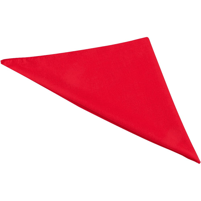 Heracles Bandana - A red bandana in a triangular shape, featuring a simple design and has a logo.