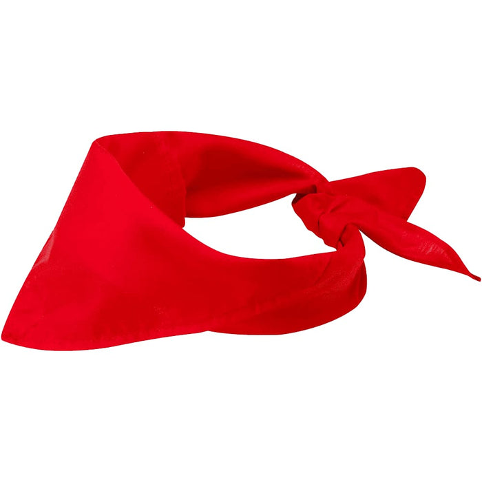 Heracles Bandana - A red bandana with a triangular shape and a tied knot at one end, featuring a simple design.