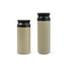 350ML/500ML Double Wall Stainless Steel Drink Bottle - A drink bottle set featuring two double wall stainless steel bottles in a beige and black colour scheme, with a logo.
