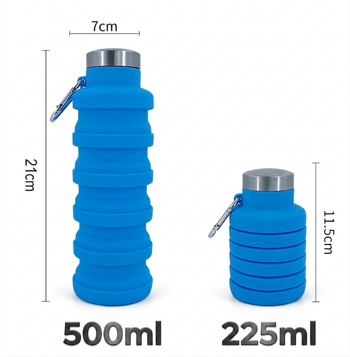 500ml Silicone Collapsible Water Bottle