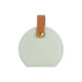 Small Portable PU Leather Jewellery Box - A small portable PU leather jewellery box in mint green with a brown strap and gold button detail.