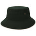 Sandwich Brim Bucket Hat - A dark green bucket hat with a contrasting trim and decorative eyelets. It features a round, wide brim design.