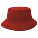 Sandwich Brim Bucket Hat - A red Sandwich Brim Bucket Hat with a wide brim and ventilation eyelets. Features a branded logo.