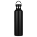 The Tank 2.0 Stainless Steel 1L Drink Bottle - A drink bottle in matte black stainless steel with a silver lid, featuring a handle for easy carrying.