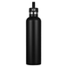 The Tank 2.0 Stainless Steel 1L Drink Bottle - A drink bottle in matte black stainless steel, featuring a secure lid and a simple design. It has a logo on the side.