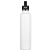 The Tank 2.0 Stainless Steel 1L Drink Bottle - A drink bottle that is white with a black lid and features a logo. It has a capacity of 1 litre.