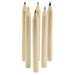 Coloured Pencil Set 6pcs - A set of six coloured pencils in red, yellow, green, blue, black, and unpainted wood. The pencils have pointed tips.