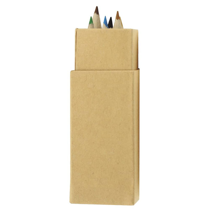 Coloured Pencil Set 6pcs - A coloured pencil set containing six pencils in various colours, packaged in a simple cardboard box.