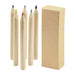 Stationary Essentials Pack - A set of six coloured pencils in red, green, yellow, blue, black, and brown, with a plain cardboard box.