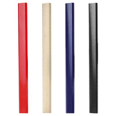 Capenters Pencil - A set of four pencils in red, beige, navy blue, and black, with a glossy finish. Each pencil has branding.