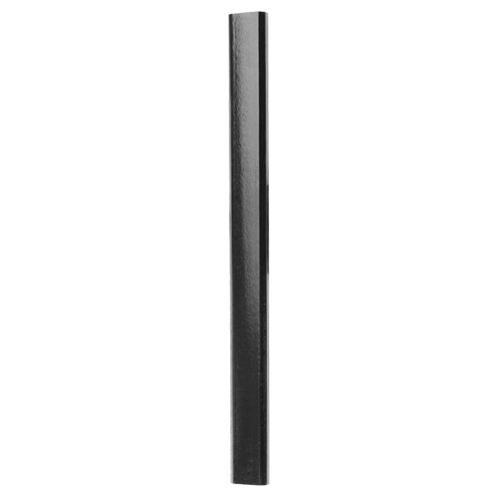 Capenters Pencil - A black carpenter's pencil with a sleek, elongated shape. The pencil has a smooth surface and is unsharpened.