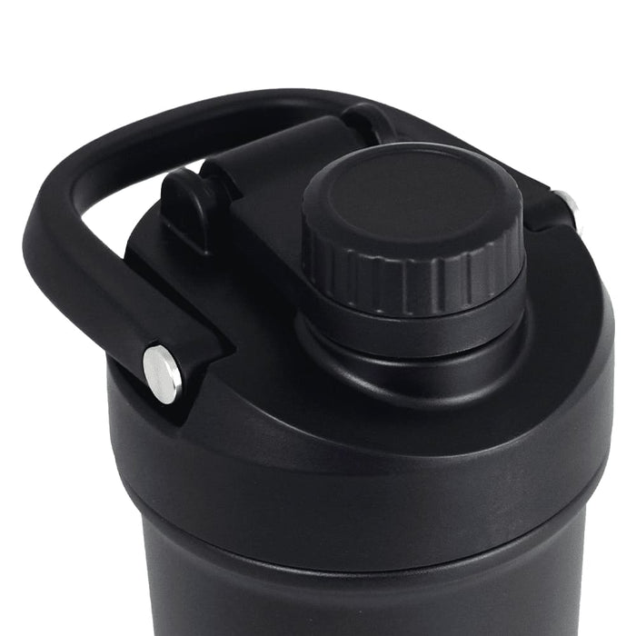 Forge Double Wall Shaker 750ml - A drink bottle with a black finish, featuring a screw top lid and a handle for easy carrying.