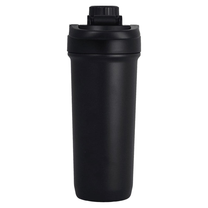Forge Double Wall Shaker 750ml - A drink bottle in matte black, featuring a screw-top lid and a logo on the body.