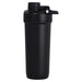 Forge Double Wall Shaker 750ml - A drink bottle in matte black finish with a secure lid and a logo. It has a double wall design and holds 750ml.