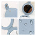 Round Folding Pocket Mirror - A round folding pocket mirror in light blue, featuring a smooth finish and water droplets on its surface.