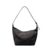 Dumpling Canvas Tote Bag - A dark grey canvas tote bag with a single brown leather strap and a minimalist design. Features a logo.