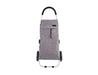 Sachi 'Urban' Aluminium Shopping Trolley - A grey aluminium shopping trolley with a fabric cover and two large black wheels, featuring a logo on the front.
