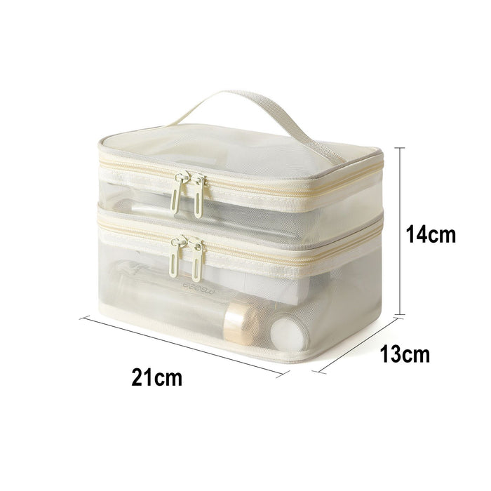 Nylon Mesh Sheer Double Layer Cosmetic Bag - Custom Promotional Product