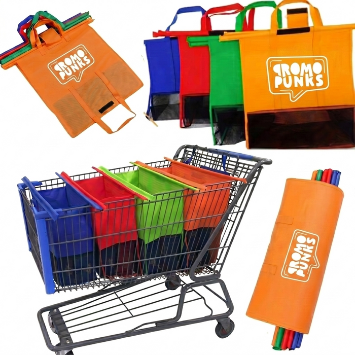4PCS Reusable Grocery Shopping Cart Trolley Bags