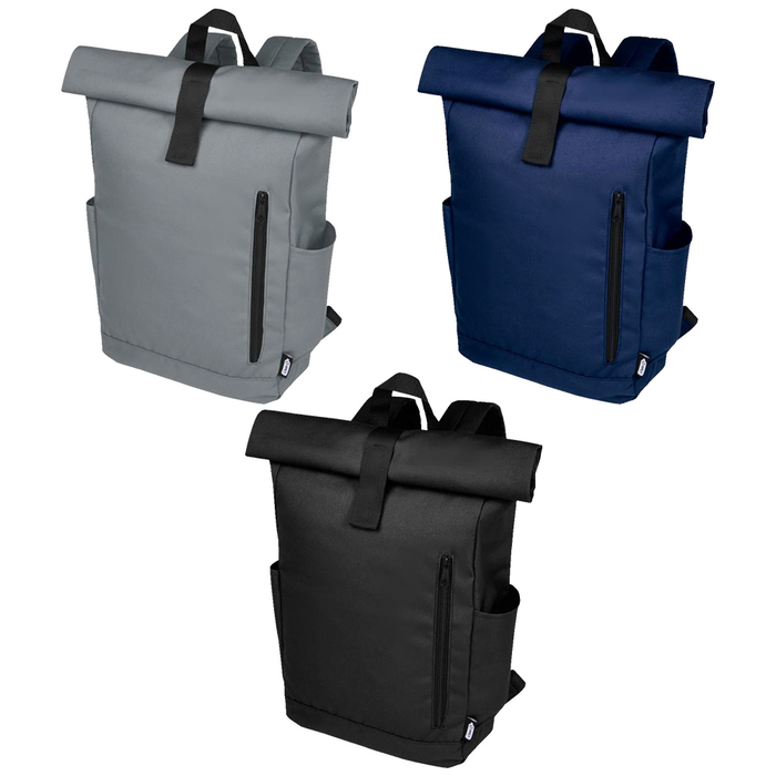 Byron 15.6" GRS RPET Roll-Top Backpack 18L - Custom Promotional Product