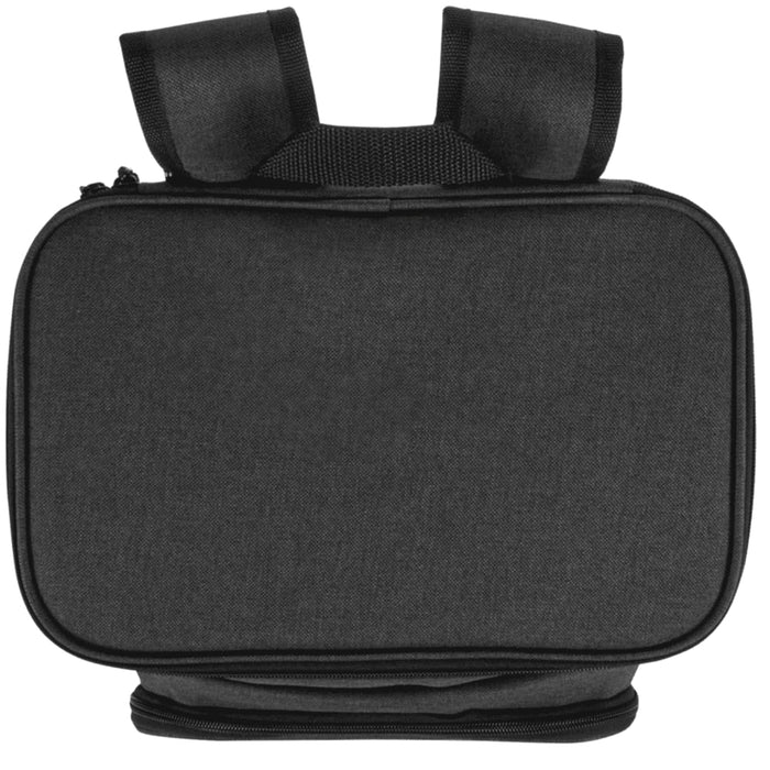 Tundra GRS RPET Picnic Cooler Backpack w/ Cutlery Set 20L - A grey cooler backpack with adjustable straps and a zippered compartment, featuring a logo on the front.