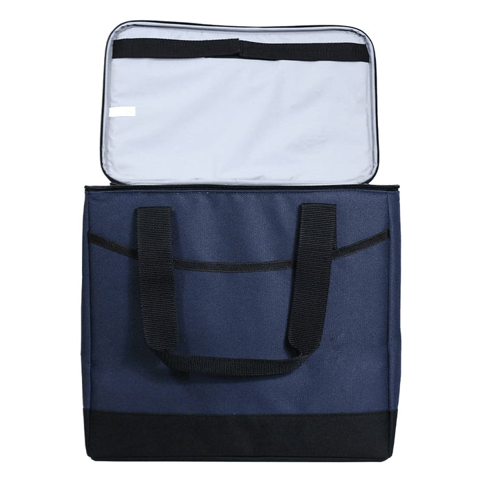 Chill Out 2.0 36 Can Cooler - 20L - A navy blue cooler with a spacious interior and black straps, featuring an open lid. It has branding on the exterior.