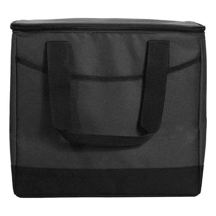 Chill Out 2.0 36 Can Cooler - 20L - A black cooler bag with sturdy handles, featuring a zip closure and a minimalist design.
