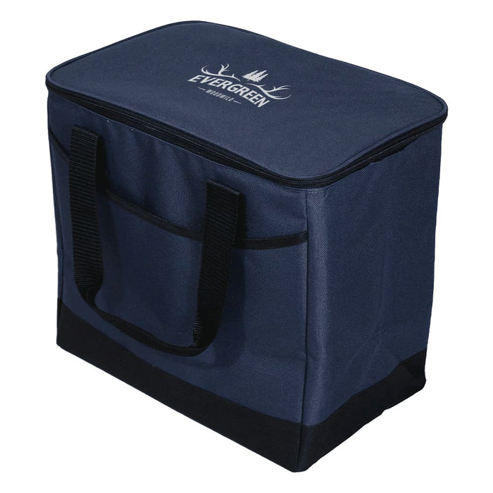 Chill Out 2.0 36 Can Cooler - 20L - A navy blue cooler bag with a sturdy design, featuring a logo on the top and black handles.