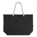Florida GRS Recycled Beach Tote Bag - A black tote bag with a rope handle and a fabric logo tag.