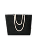 Florida GRS Recycled Beach Tote Bag - A black tote bag with white rope handles and a logo. Simple design suitable for carrying items.