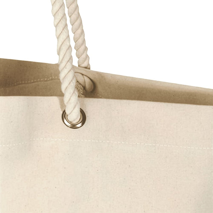Florida GRS Recycled Beach Tote Bag - A cream-coloured tote bag featuring rope handles and a metal eyelet. It includes a logo on the front.