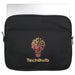 Rime Laptop Sleeve - A black laptop sleeve features a light bulb design with gears and a logo, suitable for a laptop or device.