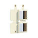 Suqare Folding Pocket Mirror - A square folding pocket mirror in cream, featuring two reflective surfaces and a logo.