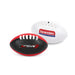 Mini Aussie Rules Ball - A mini Aussie rules ball in black and red, with one side featuring a logo and the other in white with branding.