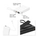 10000mAh Magnetic Wireless  Power Bank with Charging Cable - A white 10000mAh magnetic wireless power bank with a built-in charging cable, featuring multiple Type-C ports and a textured surface.
