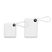 10000mAh Power Bank with Charging Cable - A white 10000mAh power bank with a charging cable, featuring a digital display and a loop for easy carrying.